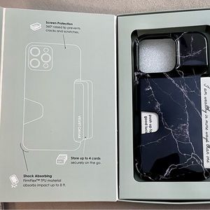 NEW in box Velvet Caviar Black Marble Wallet Case iPhone 13 Pro